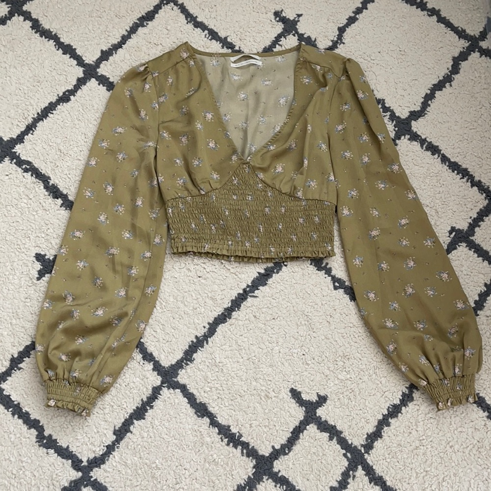 Urban Outfitters floral satin crop top